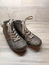 Ladies Walking Boots Shoes, Rieker, Size 6, green, Tartan, Lace And Zip