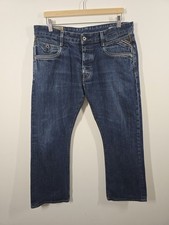 Replay Men's JIMI M923U 188 Jeans Blue 36W 30L Loose Button Fly