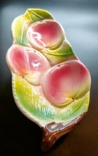 Vintage Ceramic Peach Design Oval Candy Dish/Bowl - 26cm Long