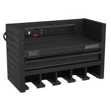 Sealey AP22SRBE Power Tool Storage Rack 560mm with Drawer & Power Strip