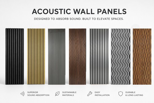 Multi pack acoustic slat - multi, wood