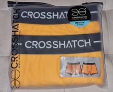 Mens Crosshatch Boxer Shorts 2pk Medium Orange/yellow