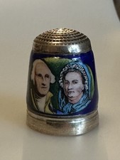 Peter SWINGLER Enamel Silver George Washington INDEPENDENCE DAY 4th July Thimble
