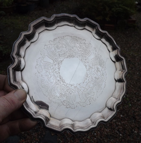 Vintage silver plate salver - vintage,
