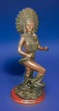 Vintage Juliana Bronzed Resin Native American Figurine  15 Inch Tall
