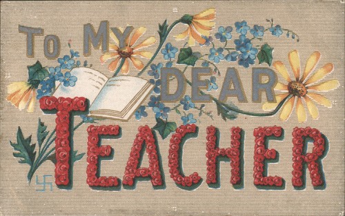 Dear teacher with roses - to,