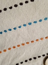 Vintage Single  Eyelet Or Pole Curtain And Matching Cushion Cover