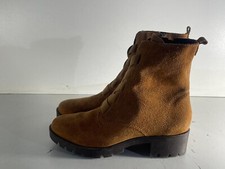 Bottero Women's Shoes Size 4(37)Used Tan Suede Side Zip Up Ankle Boot Shoes -A74