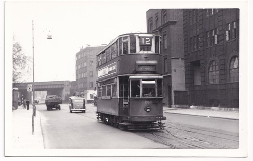 London tram 1960 route - tram,