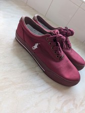 Polo Ralph Lauren Men’s Vaughn-Ne Burgundy Fabric/Leather Canvas Trainers UK 7.5