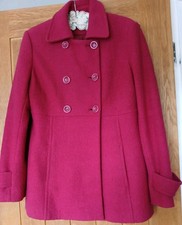 J. TAYLOR CERISE RED/PINK PART WOOL JACKET/COAT - SIZE 14