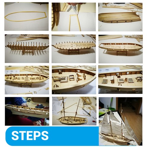 Wooden sailing ship model - wooden,