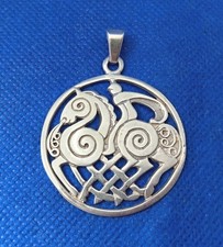 Large Shetland Silver Scottish Sterling Silver Sleipnir Pendant Odin Norse God