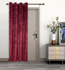 Thermal Door Curtain Single Lined Crush VELVET Winter  Eyelet Ring Top "Agra"