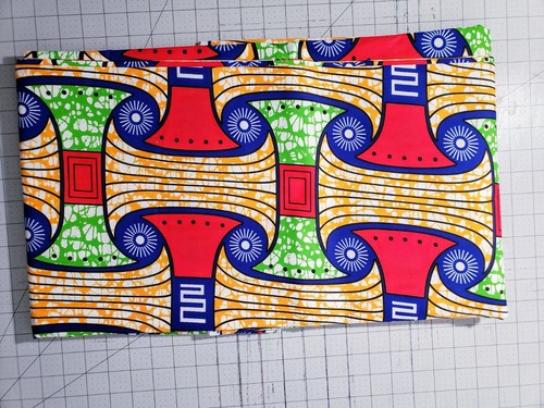 African print head wrap red - print,