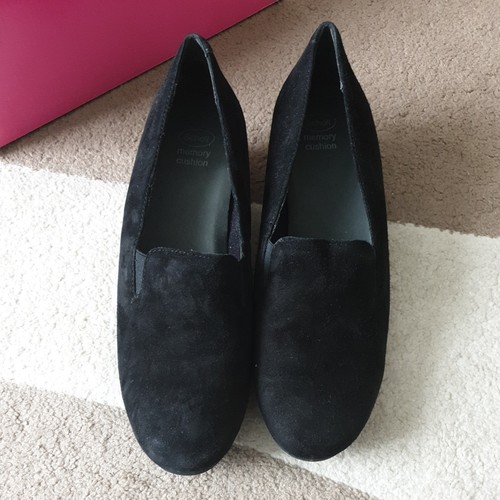 Scholl black suede slip on - black,