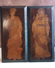 Pair Art Nouveau Wooden Wall