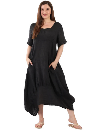 Italian lagenlook linen dress - italian,