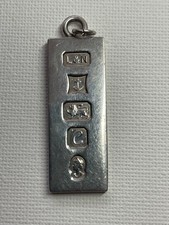 Vintage 1977 Birmingham Sterling Silver Ingot Pendant maker L&N 18g