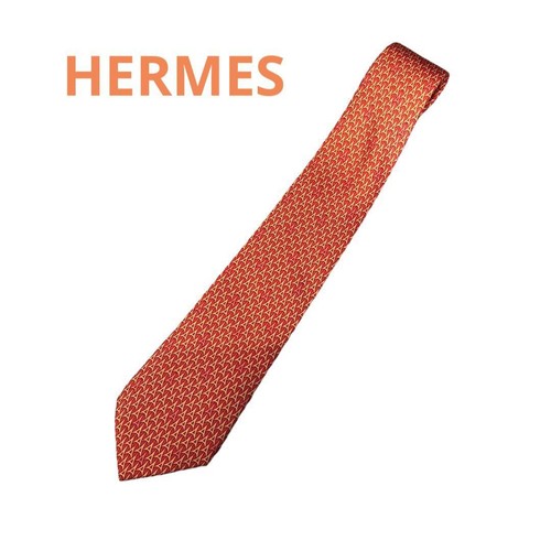 Hermes tie orange pattern - hermes,