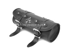 Tool Roll Black Leather Bag