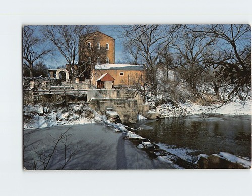 Postcard grist saw mill - grist,