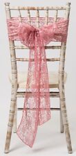 Dusky Pink Lace Wedding Chair Sash, Hood, Overlay, Runner 