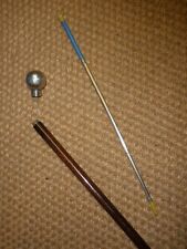 Antique Hallmarked 1918 Silver Gadget Snake Wood Cane - With Cigarette Holder