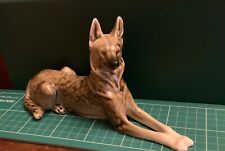 Vintage USSR Lomonosov Alsatian German Shepard Dog Porcelain Figurine