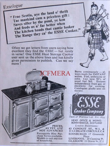 Wartime esse cooker heat - 'esse', &