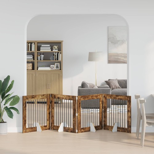 Foldable dog gate with - dog, stands