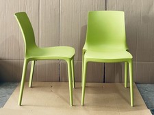Brunner Twin Chairs - Lime Green - Solid Plastic - Excellent Condition Stackable