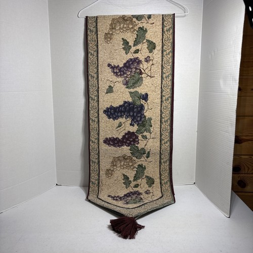 Vintage tapestry grape - grape, leaves