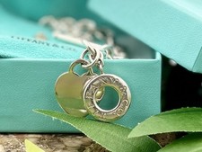 Tiffany & Co Plain Heart Tag Pendant Toggle Choker Necklace Sterling 925 Silver