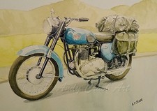 BSA Blue A10 Golden Flash   Watercolour print by Andy Crabb #421