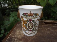 1977 Silver Jubilee Caverswall China Lion head beaker with Balmoral Castle 