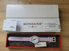 Mondaine Essence 41mm White Lavender Swiss Quartz Watch MS1.41110.LQ1