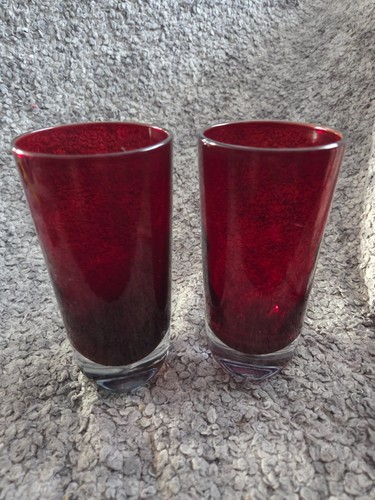 Vintage ruby glass vases - vintage,