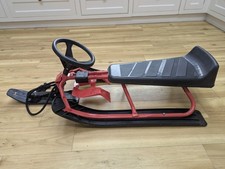 Deuba metal racing sledge, brake, steering, red, hardly used, RRP £60