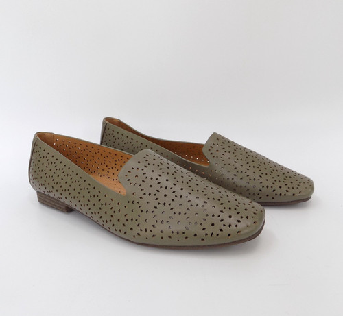 Olive green shoes flat - flat, low