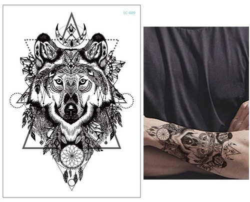 Temporary tattoo wolf dream - temporary,