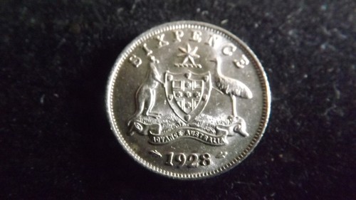 Sixpence 1928 unc - sixpence, rare