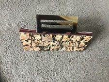 Vtg Abalone Shell Tile Clutch