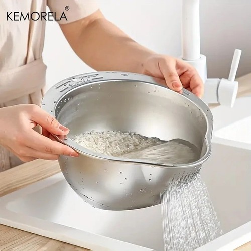 Stainless steel rice washer - rice,