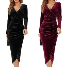 Women Long Sleeve Sexy Wrap V