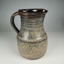 Richard Pearson Studio Pottery Jug, Stoneware With Tenmoku Glaze Rim 