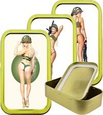 Naked Army Girls gold Tobacco tin, 1oz / 25g tobacco tins Various Designs