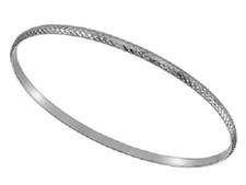 Ladies Sterling Silver 3mm Diamond Cut Stacker Bangle