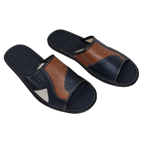 Leather slippers for men