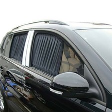 2Pcs Car Side Window Sun Shade Cover Interlock Curtains UV Block Sunshade Visor.